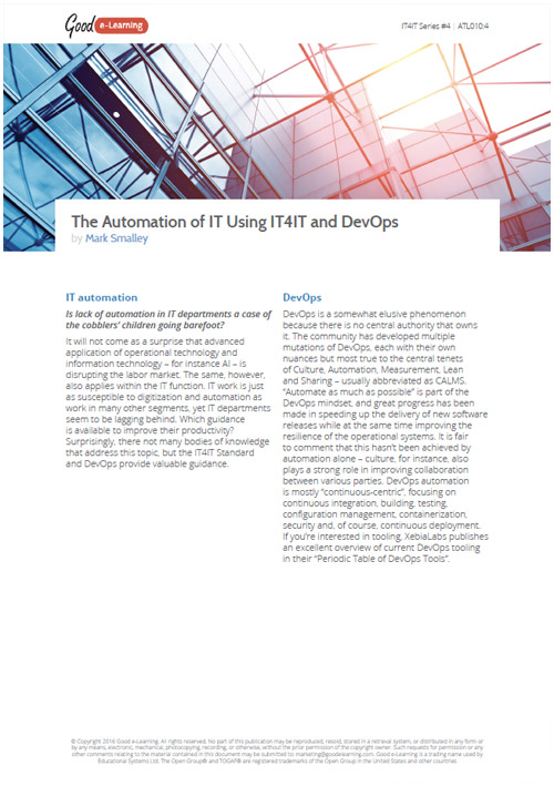 How Can I Use DevOps and IT4IT™ to Automate IT Processes?