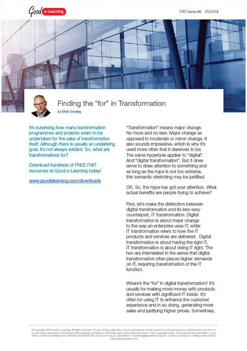 Digital Transformation: What Is It for and Why Choose IT4IT™?