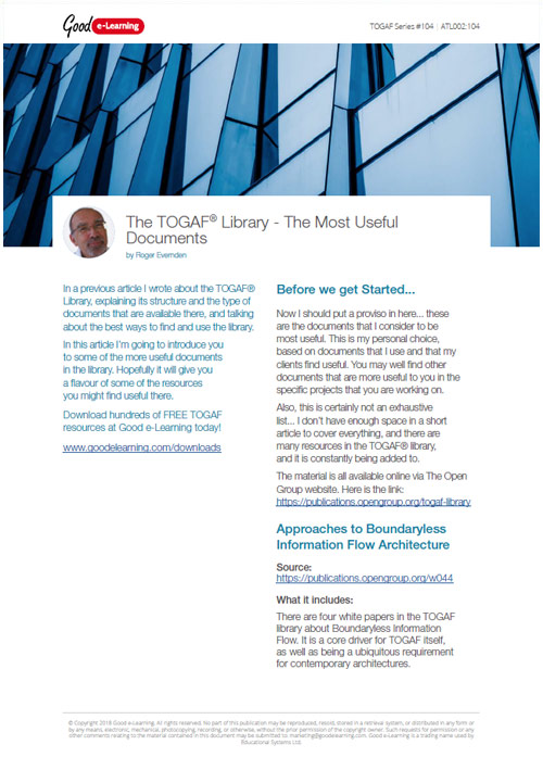 The TOGAF Library - The Most Useful Documents