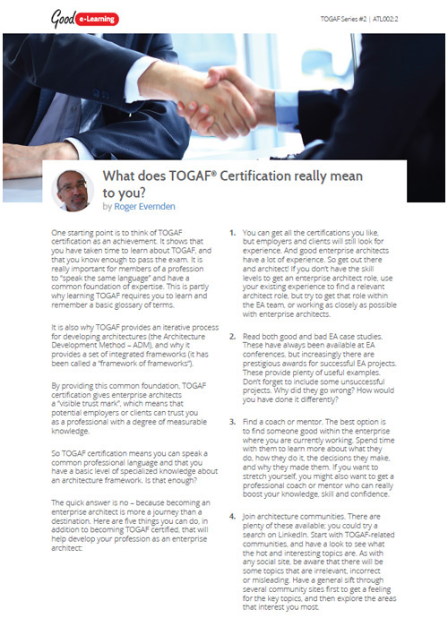 What Does TOGAF Certification Really Mean to You?